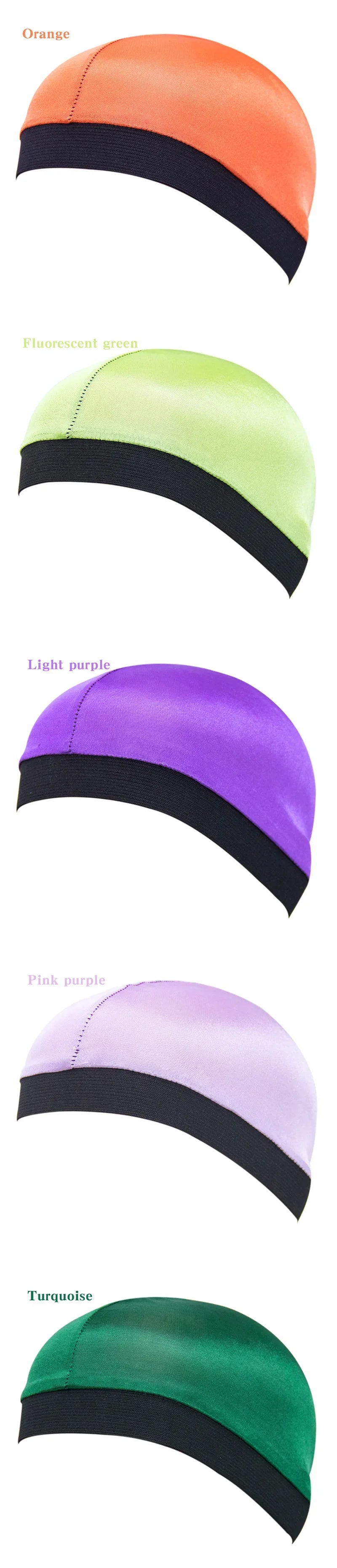 Satin Elastic Breathable Turban Hat Hair Headwear Bonnets Hats for Fedoras Beanie for Adult Dome Wave Cap