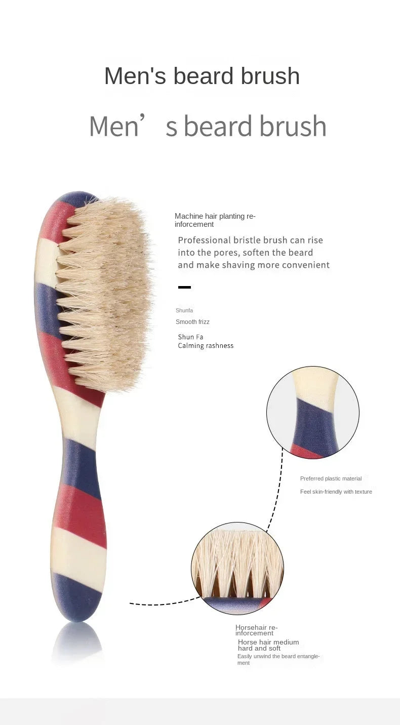 Men's Professional Barber Shaving Beard Brush Removal Neck Dusting Horse Hairbrush Face Mustache Salon Cleaning Styling Tools