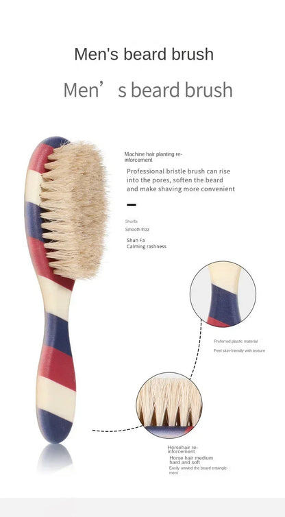 Men's Professional Barber Shaving Beard Brush Removal Neck Dusting Horse Hairbrush Face Mustache Salon Cleaning Styling Tools