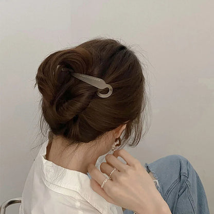 Korean Geometric Hair Clips Fashion Sweet Banana Hair Clip Ponytail Clip simple for Women Girls Hair Accessories Headband New