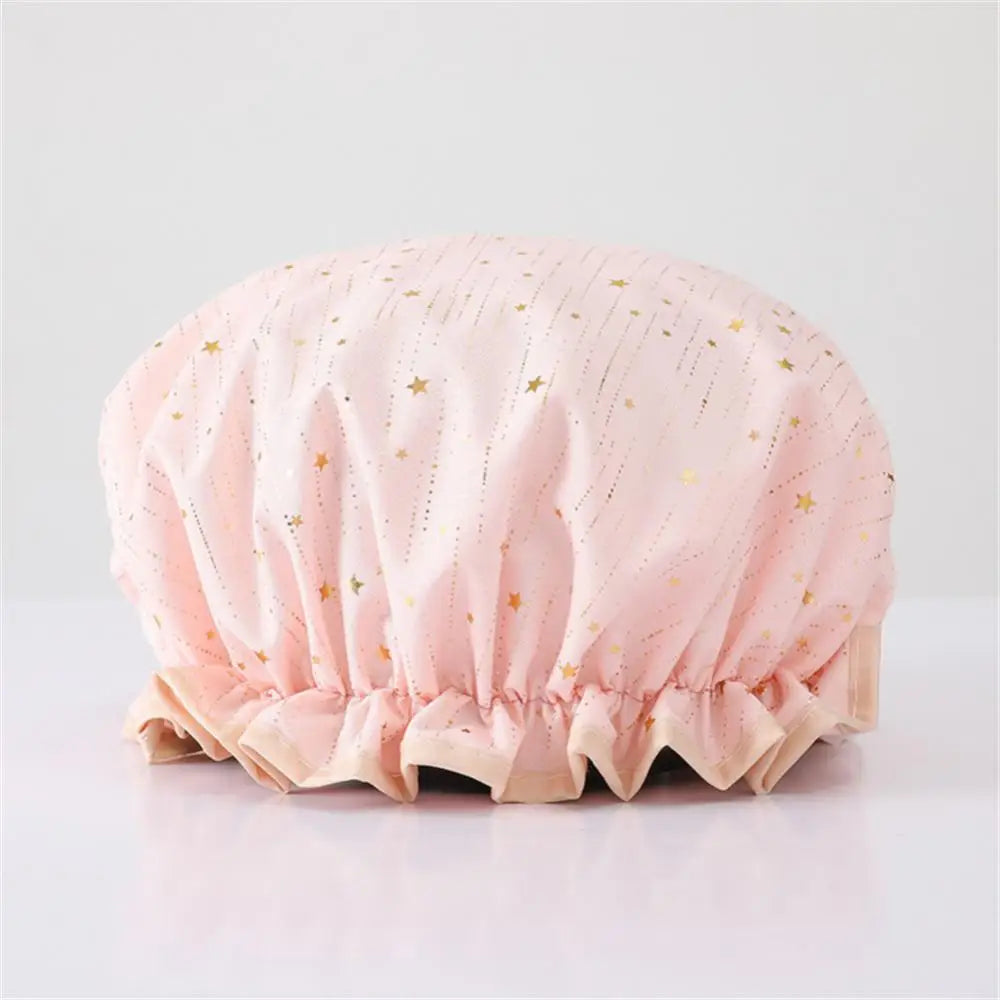 1pc Waterproof Shower Cap Satin Beanie Hair Bonnet Bath Accessories Shampoo Women Shower Caps Bathroom Dust-proof Set