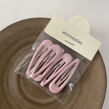 5Pcs/Set Waterdrop Shape Hair Clip Solid Color Bangs Clip Milk Coffee BB Hairpins Handmade Kids Girls Side Clip Hair Accessories