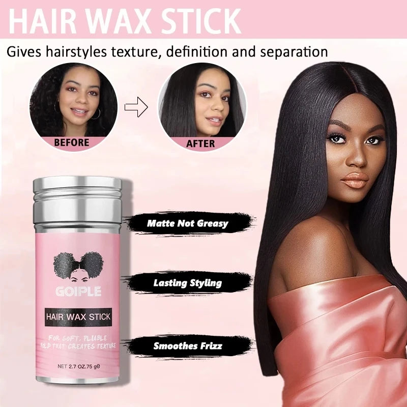 GOIPLE Broken Hair Finishing Cream Clay Styling Accessories Non Greasy Edge Control Custom Logo Natural Smooth Wax Stick For Wig