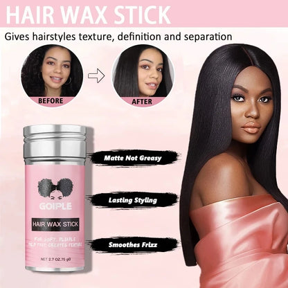 GOIPLE Broken Hair Finishing Cream Clay Styling Accessories Non Greasy Edge Control Custom Logo Natural Smooth Wax Stick For Wig