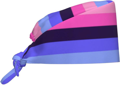 Japanese Wave Working Cap Scrub Cap with Sweatband Adjustable Unisex Women Tie Back Hat Nurse  Caps