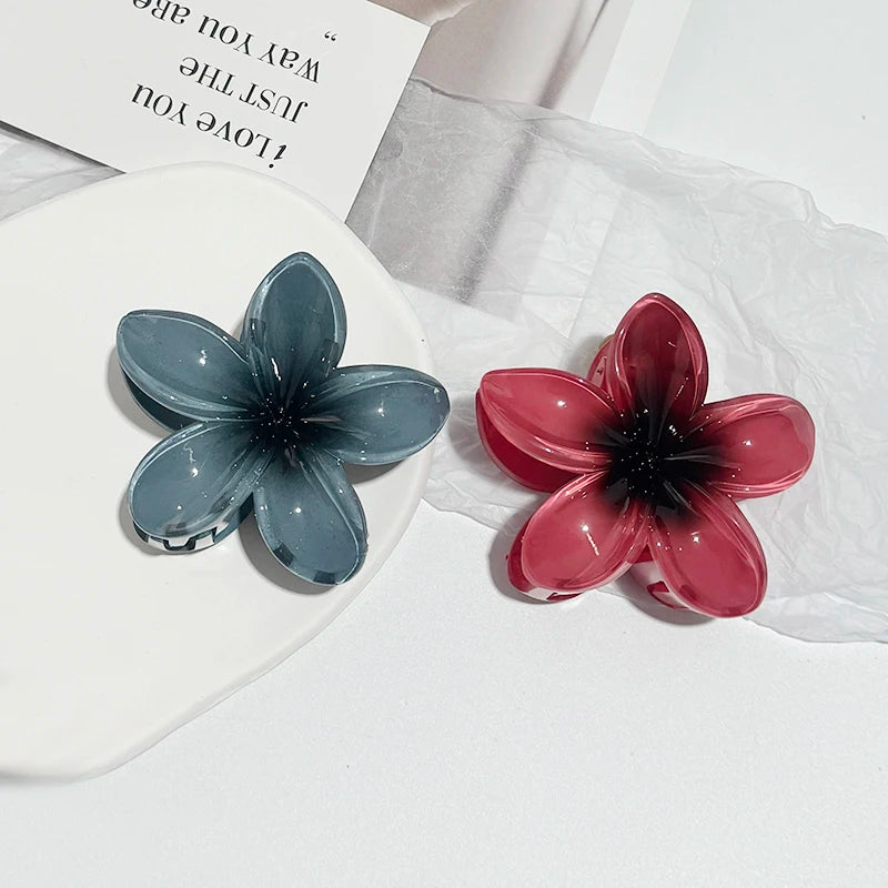 Leopard Print Flower Hair Claw Clips Women Girls Hawaiian Gradient Hairpins Hair accessories Shark Barrettes Sweet Shark Claws