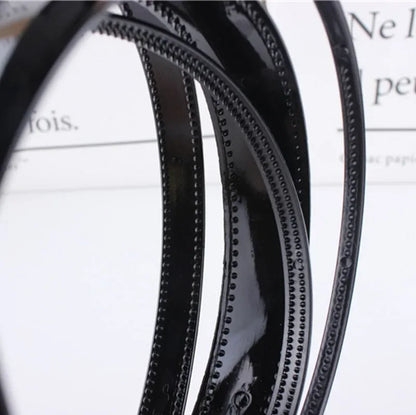 Unisex Black Elastic Non Slip Simple Metal Headbands For Men Women Wavy Hairband Spring Hair Hoop Fashion Hair Accessories