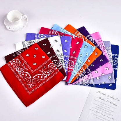 Bohemian Print Bandana Paisley Pattern Headbands Hiphop  kerchief Outdoor Unisex Headband Wrist Wraps Face Mask Handkerchief