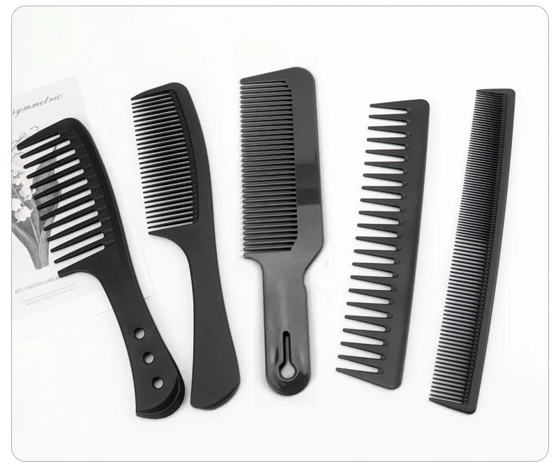 Black Professional Hair Brush Hard Carbon Cutting Comb Heat Resistant Salon Hair Brushes Barber Pin Tail Antistatic Combs Men