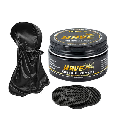 Wave Pomade 360 Wash Shampoo Kit for Men Black Strong Hold Deep Sport Waves Training Hair Cream Wavy Layered Control Silky Shine