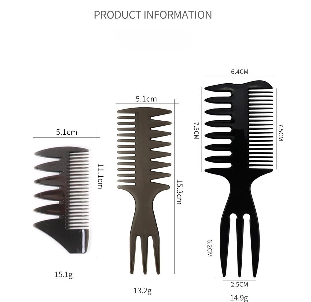 Plastic Wide Tooth Curl Comb Detangling Hair Brush Oil Texture Comb for Curly Wet Hair Cutting Combs Barber Salon Styling Tools