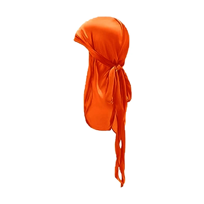 ZZ Silky Durag For Kids Boys Adult Long Tailed Pirate Hat Hip-Hop Bandanas Doo Rag Turban Waves Cap Headwear Pre-Tied Headwrap