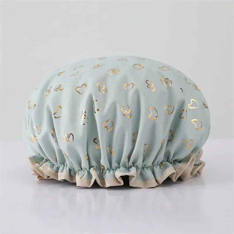 1pc Waterproof Shower Cap Satin Beanie Hair Bonnet Bath Accessories Shampoo Women Shower Caps Bathroom Dust-proof Set