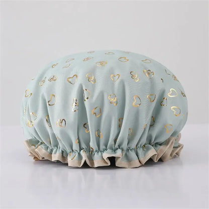 1pc Waterproof Shower Cap Satin Beanie Hair Bonnet Bath Accessories Shampoo Women Shower Caps Bathroom Dust-proof Set