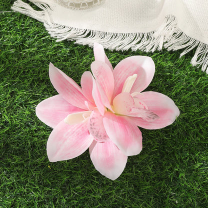 AWAYTR Artificial Pink Flowers Hairpin Party Flower Girls Barrette Bohemian Side Bangs Clip Small Hair Clips Hair Accessories