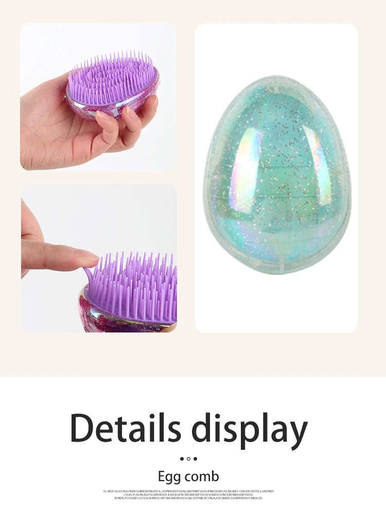 Mini Detangling Hair Brush Egg Round Shape Scalp Massage Hairbrush Tangled Hair Comb Salon Hairdress Hair Styling Comb Travel