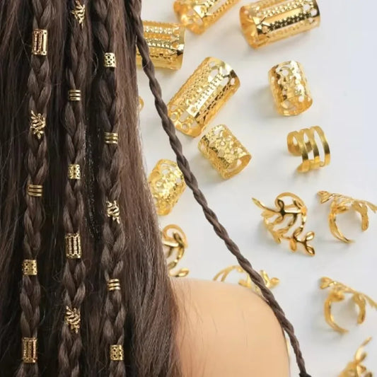 40pcs Alloy Dreadlock Hair Ring Loc Hair Jewelry for Braids for Women Girls Braid Hair Clips Western Style  Accessories