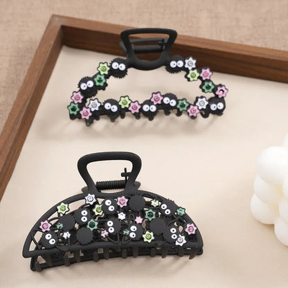 YWYHJ Creative Small Cinderblock Hair Claw Cute Black Cartoon Hair Claws Japan Wacky Claw Clip Hair Accessories for Women Girls