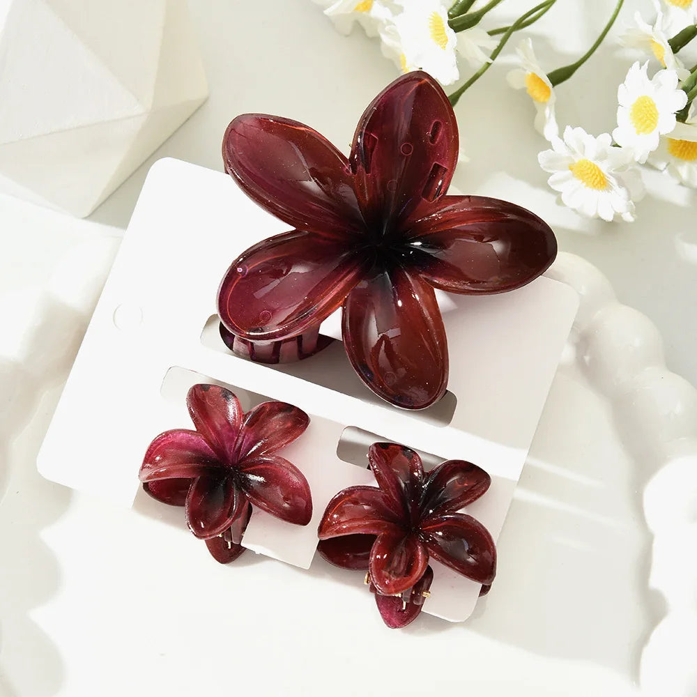 18Pcs Egg Flower Hair Clips Gradient Candy Color Flowers Suitable for Daily Use Backcombed Ponytail Shark Clip Hair Accessories