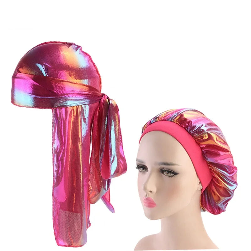 Single-Layer Shower Cap Women Satin Bonnet Sleeping Hat Female Hair Protect Hat Confinement Cap Head Cover Bathroom Accessories