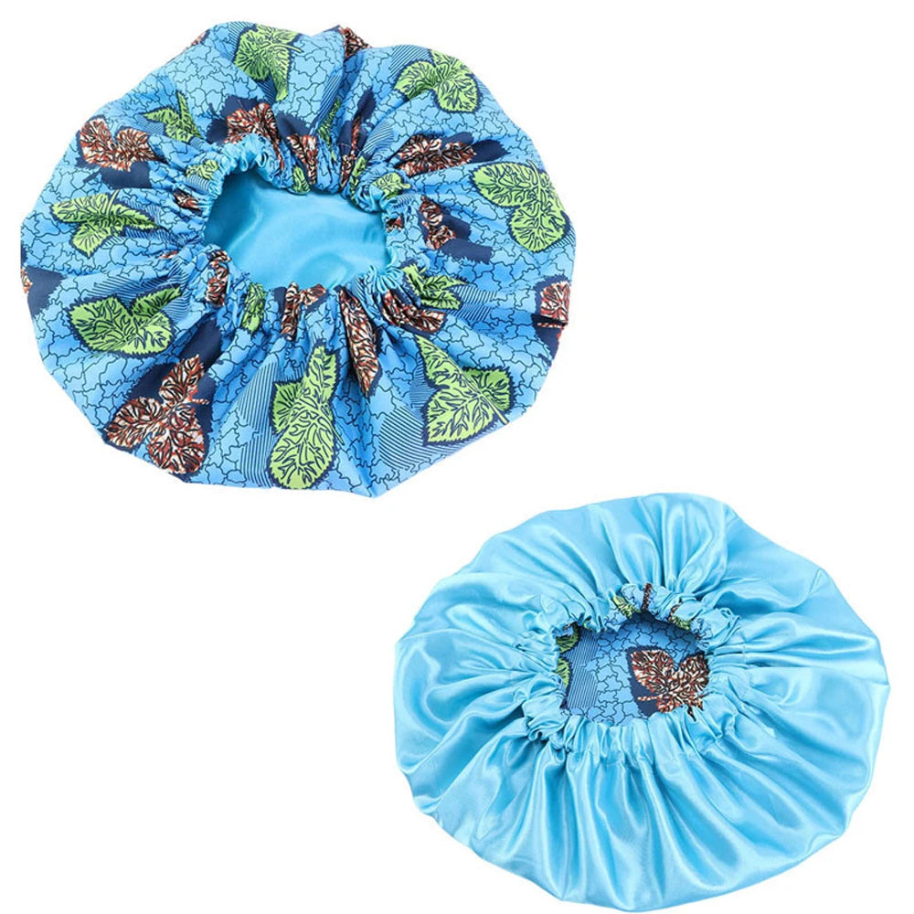 Extra Large Satin Lined Bonnet Women Big Size Beauty Print Satin Silk Bonnet Sleep Night Cap Head Cover Bonnet Hat Wholesale