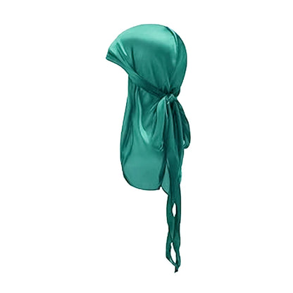 ZZ Silky Durag For Kids Boys Adult Long Tailed Pirate Hat Hip-Hop Bandanas Doo Rag Turban Waves Cap Headwear Pre-Tied Headwrap