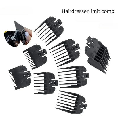 8Pcs/Set Professional Hair Cutting Guide Comb Clipper Limit Comb Trimmer Cutting Styling Tools Attachment Compatible 1.5mm-25mm