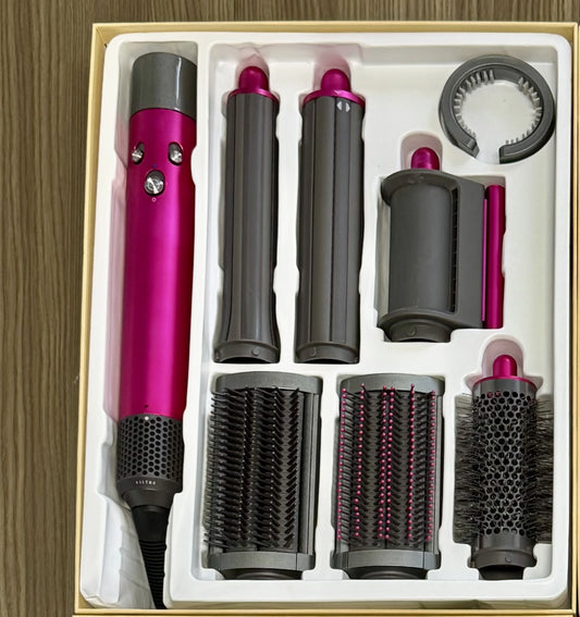 EU 7 in1 Multi Hair Styler Curling Iron Professional Hair Straightener Curling Barrel Brush Hair Salon HairStylerTool hotcomb