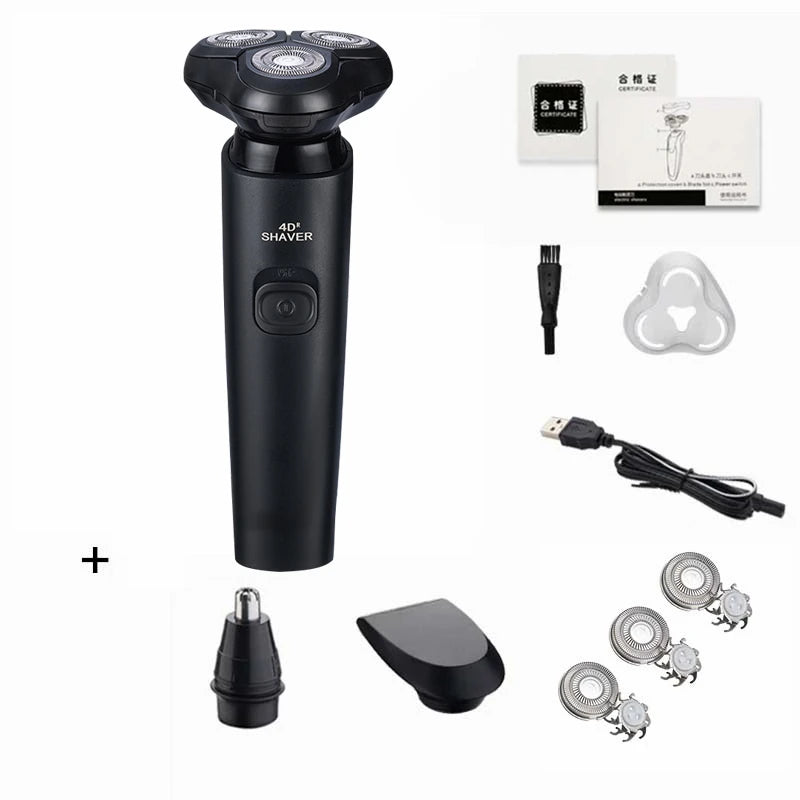 ZOZEN Electric Shaver Washable Rechargeable Electric Razor Shaving Machine for Men Body Hair Beard Trimmer Wet-Dry Use Washable