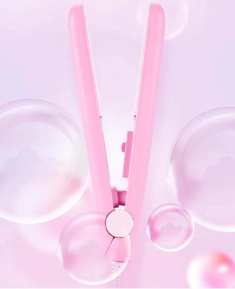 Mini Hair Straightener Clipboard Small Power Plug Curling Hair Straight Hair Girls Air Bangs Portable Hair Straightener