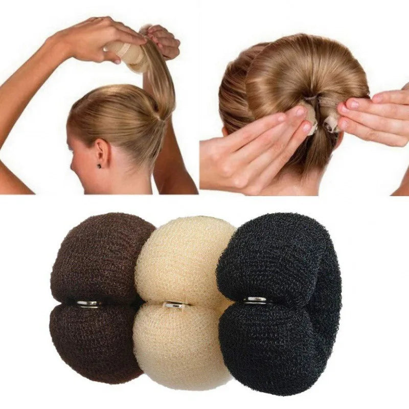 Fashion Hair Bun Maker Donut Magic Foam Sponge Easy Big Ring Hair Styling Tools Elastic Polyester Hair Band Accessories