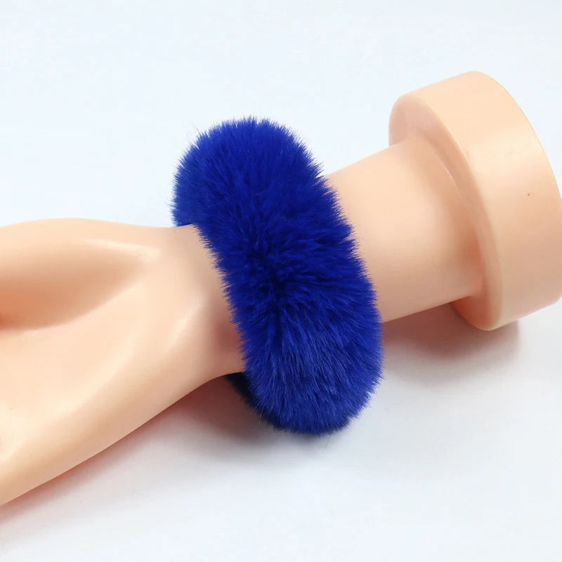 2Pcs Baby Girls Plush Elastic Hair Bands Small Rubber Band Hair Rings For Children Furry Scrunchies Hair Ties Hair Accessories