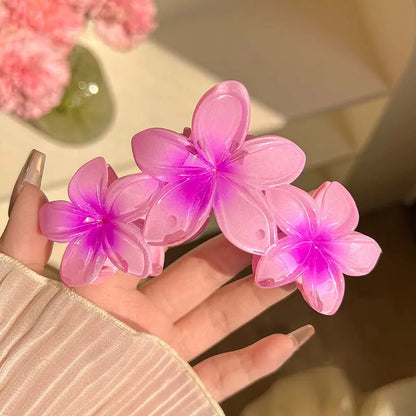 New Candy Color Flower Hair Claw Clips for Women Sweet Large Gradient Shark Clip Hair Claw Crab Clamp Barrettes Hair Accessories