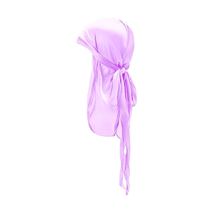 ZZ Silky Durag For Kids Boys Adult Long Tailed Pirate Hat Hip-Hop Bandanas Doo Rag Turban Waves Cap Headwear Pre-Tied Headwrap