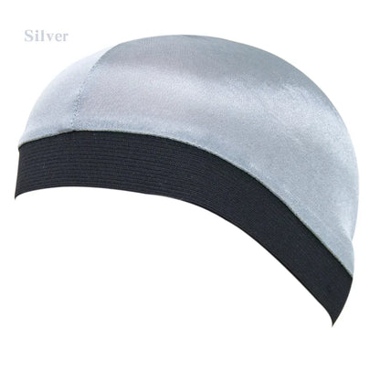 Satin Elastic Breathable Turban Hat Hair Headwear Bonnets Hats for Fedoras Beanie for Adult Dome Wave Cap