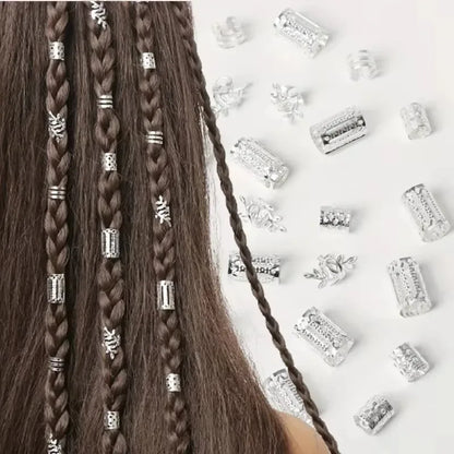 40pcs Alloy Dreadlock Hair Ring Loc Hair Jewelry for Braids for Women Girls Braid Hair Clips Western Style  Accessories