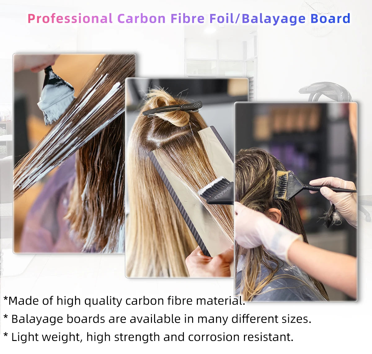 Professional Carbon Fiber Balayage Board for Barber Hairdresser Design Styling Tools Accessories and Hair Coloring Dyeing Board