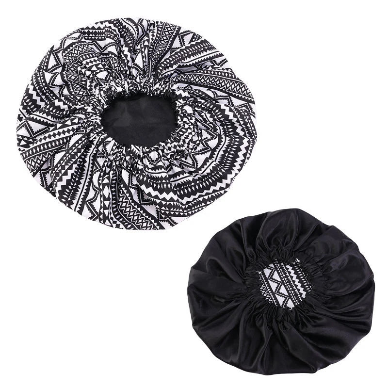Extra Large Satin Lined Bonnet Women Big Size Beauty Print Satin Silk Bonnet Sleep Night Cap Head Cover Bonnet Hat Wholesale