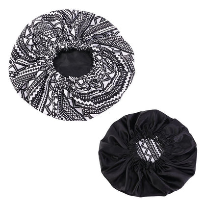 Extra Large Satin Lined Bonnet Women Big Size Beauty Print Satin Silk Bonnet Sleep Night Cap Head Cover Bonnet Hat Wholesale