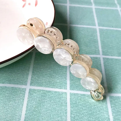 Simple Marble Pattern Banana Clip Elegant Women Acetate Leopard Ponytail Holder Hair Clip Casual Tortoiseshell Large Hairpin