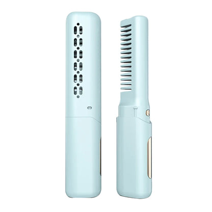 2-in-1 Wireless Hair Hot Comb Portable Mini Type-C Rechargeable Hair Straightener Fast Heating Hair Straightening Styling Tool