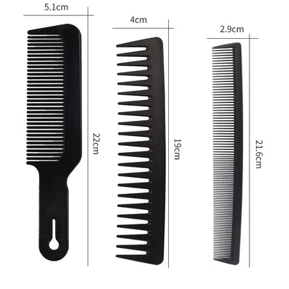 Black Professional Hair Brush Hard Carbon Cutting Comb Heat Resistant Salon Hair Brushes Barber Pin Tail Antistatic Combs Men