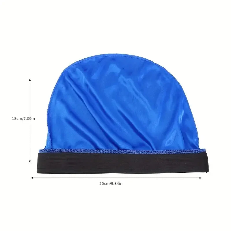 2PCS/LOT Silky Dome Wave Cap Elastic Bandanas Unisex Wig Cap Night Sleep Headcover Cancer Hair Loss Chemo Cap Hair Accessories