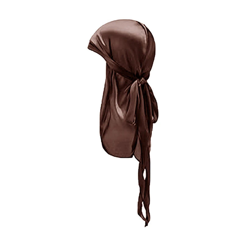 ZZ Silky Durag For Kids Boys Adult Long Tailed Pirate Hat Hip-Hop Bandanas Doo Rag Turban Waves Cap Headwear Pre-Tied Headwrap