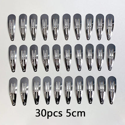 10/20/30pcs/set Women Silver Gold Black Waterdrop Shape Basic Alloy Hair Clips BB hairpins Barrettes Fashion Hair Accessories