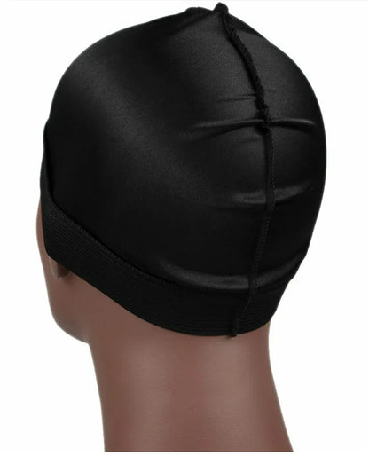 Silky Dome Cap For Making Wigs Men Satin Elastic Band Bandanas Bottom Cap Spandex Cooling Cap Silk Based Beanie Bonnet  Wave Cap