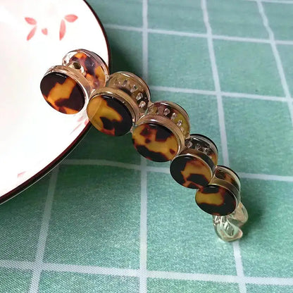 Simple Marble Pattern Banana Clip Elegant Women Acetate Leopard Ponytail Holder Hair Clip Casual Tortoiseshell Large Hairpin