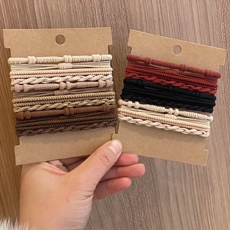 20 pcs Boho bracelet hair ties for women elastic hair rubber bands girls black Bracelet  hair rope Ponytail Holder hairbands