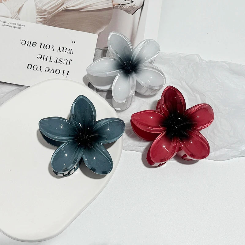 Leopard Print Flower Hair Claw Clips Women Girls Hawaiian Gradient Hairpins Hair accessories Shark Barrettes Sweet Shark Claws