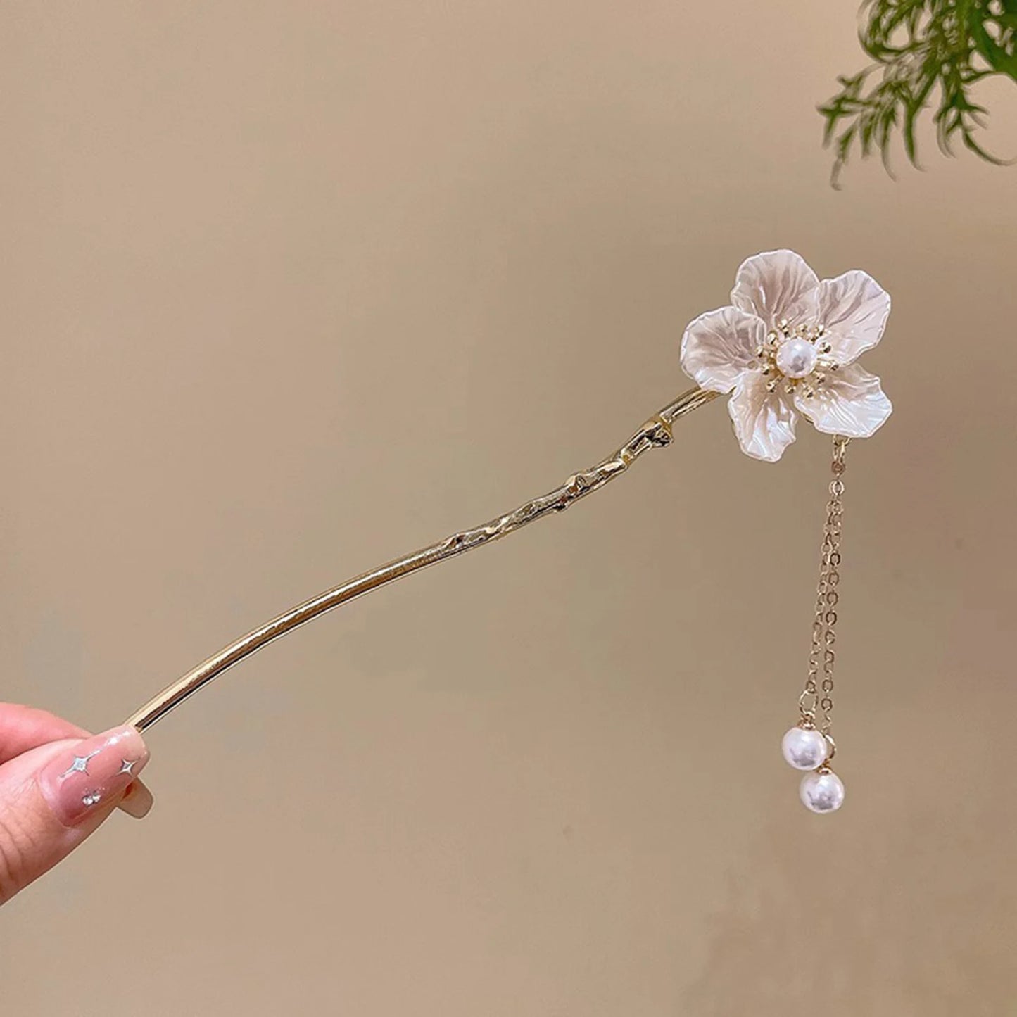 Elegant Chinese Style Hair Accessories Vintage Spring Flower Element Hairpins Light Luxury Tassel Hair Stick For Women Girls
